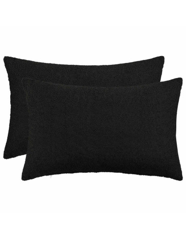 Federa 2 pcs HEERLEN Nero 50 x 70 cm Bouclé