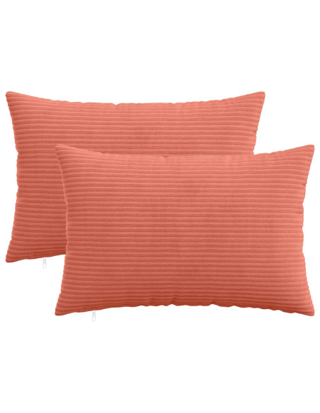 Federa 2 pcs HEERLEN Rosso Arancio 40 x 60 cm corduroy