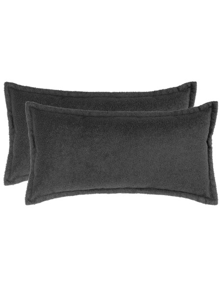 Federa 2 pcs HOUTEN Grigio Scuro 40 x 70 cm Bouclé