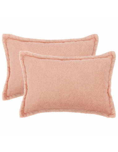 Federa 2 pcs HOUTEN Rosa 30 x 50 cm Bouclé