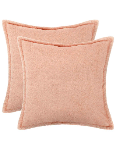 Federa 2 pcs HOUTEN Rosa 55 x 55 cm Bouclé