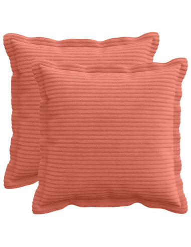 Federa 2 pz HOUTEN Rosso Arancio 35 x 35 cm corduroy