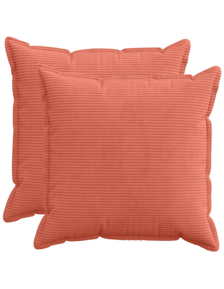 Federa 2 pz HOUTEN Rosso Arancio 60 x 60 cm corduroy