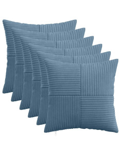 Federa 6 pcs ALMELO Blu 40 x 40 cm corduroy