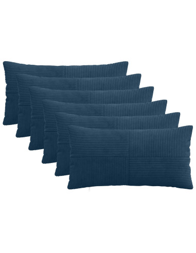 Federa 6 pcs ALMELO Blu navy 40 x 70 cm corduroy