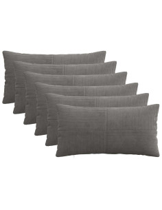 Federa 6 pcs ALMELO Grigio Scuro 40 x 70 cm corduroy