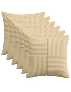 Federa 6 pcs ALMELO Grigio Verde 50 x 50 cm corduroy