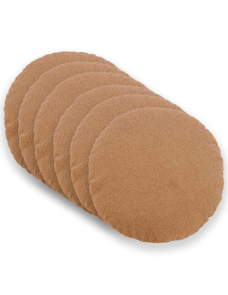 Federa 6 pcs HEERLEN Beige Ø 40 cm Bouclé