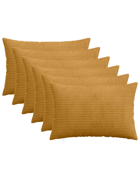 Federa 6 pcs HEERLEN Giallo 50 x 75 cm corduroy
