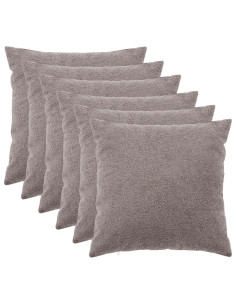 Federa 6 pcs HEERLEN Grigio Chiaro 60 x 60 cm Bouclé 2