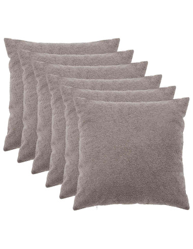 Federa 6 pcs HEERLEN Grigio Chiaro 60 x 60 cm Bouclé