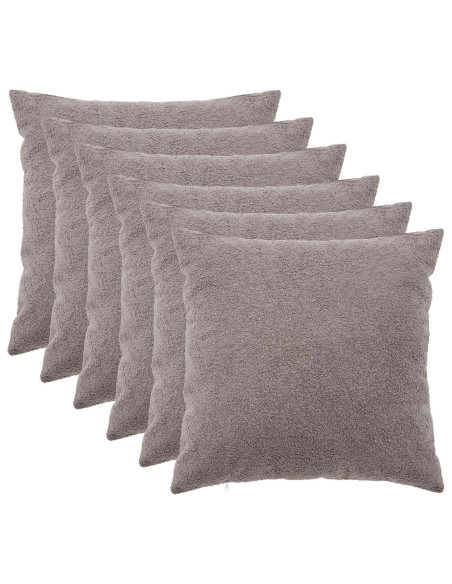 Federa 6 pcs HEERLEN Grigio Chiaro 60 x 60 cm Bouclé