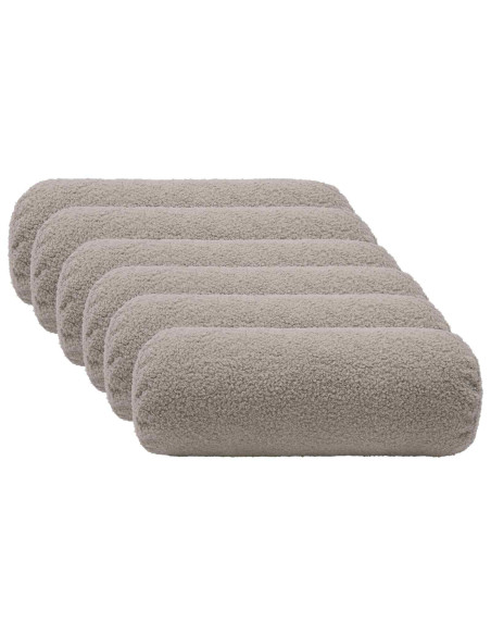 Federa 6 pcs HEERLEN Grigio Chiaro Ø 15 x 40 cm Bouclé