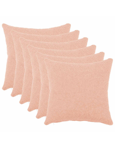 Federa 6 pcs HEERLEN Rosa 45 x 45 cm Bouclé