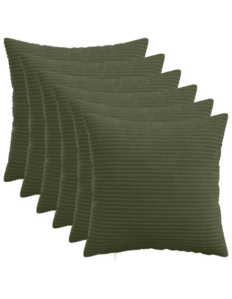 Federa 6 pcs HEERLEN Verde 45 x 45 cm corduroy
