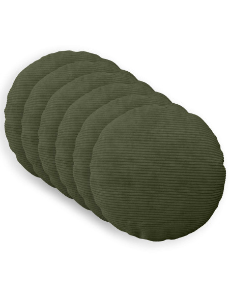 Federa 6 pcs HEERLEN Verde Ø 40 cm corduroy