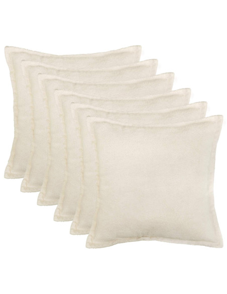 Federa 6 pcs HOUTEN Crema 80 x 80 cm Bouclé