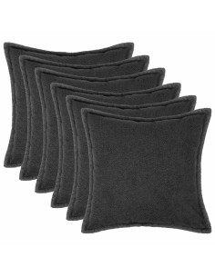 Federa 6 pcs HOUTEN Grigio Scuro 65 x 65 cm Bouclé 2