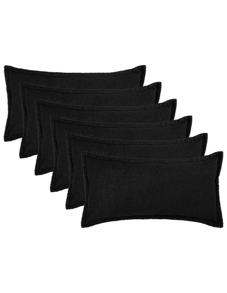 Federa 6 pcs HOUTEN Nero 40 x 70 cm Bouclé