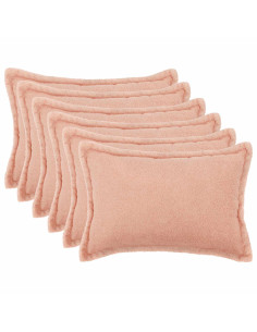 Federa 6 pcs HOUTEN Rosa 50 x 75 cm Bouclé 2