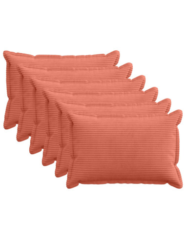 Federa 6 pz HOUTEN Rosso Arancio 50 x 80 cm corduroy