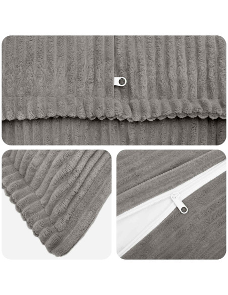 Federa 12 pz HOUTEN Grigio Chiaro 40 x 80 cm corduroy
