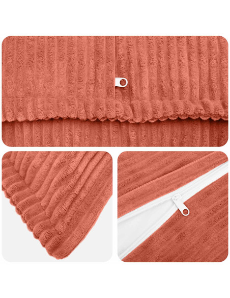 Federa 12 pz HOUTEN Rosso Arancio 40 x 40 cm corduroy