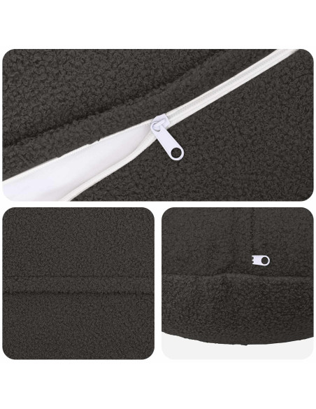 Federa 6 pcs HEERLEN Grigio Scuro Ø 30 cm Bouclé