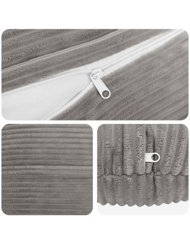 Federa 2 pcs HEERLEN Grigio Chiaro Ø 40 cm corduroy