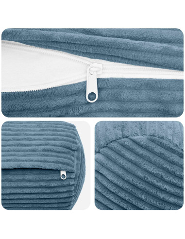 Federa 6 pcs HEERLEN Blu Ø 15 x 40 cm corduroy