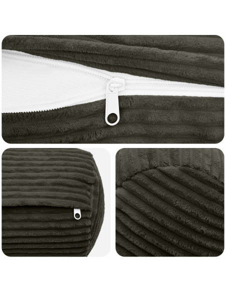Federa 2 pcs HEERLEN Antracite Ø 15 x 40 cm corduroy