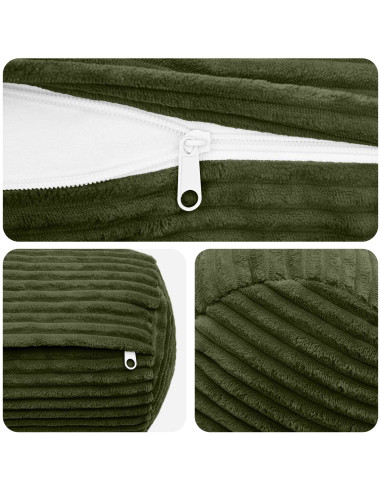 Federa 2 pcs HEERLEN Verde Ø 15 x 40 cm corduroy