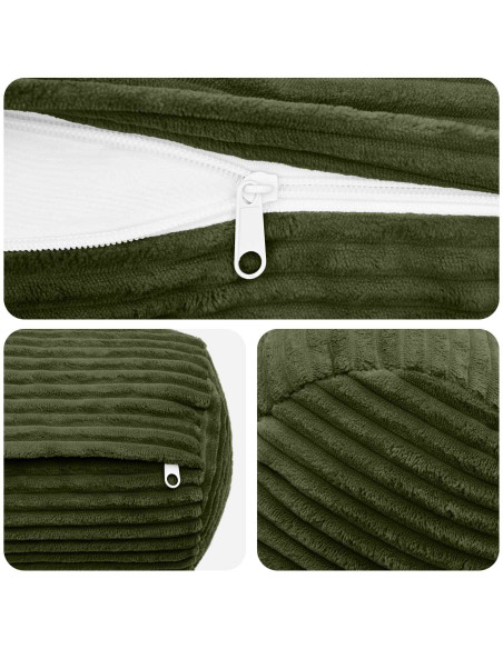 Federa 6 pcs HEERLEN Verde Ø 15 x 40 cm corduroy