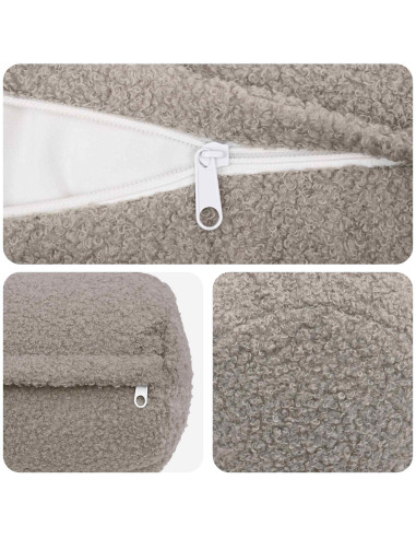 Federa 6 pcs HEERLEN Grigio Chiaro Ø 15 x 40 cm Bouclé