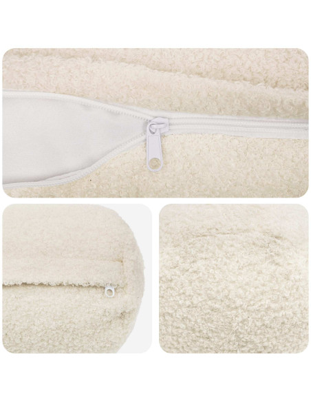 Federa 2 pcs HEERLEN Crema Ø 15 x 40 cm Bouclé