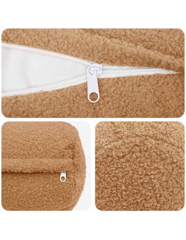 Federa 6 pcs HEERLEN Beige Ø 15 x 40 cm Bouclé