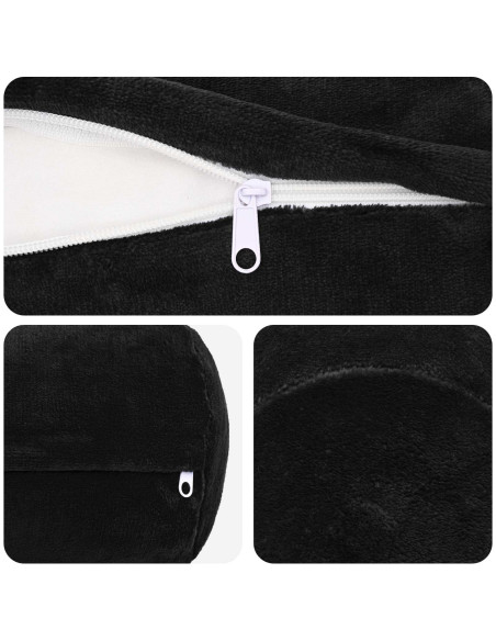Federa 6 pcs HEERLEN Nero Ø 15 x 40 cm Flanella