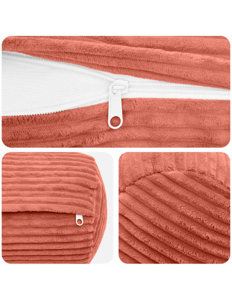Federa 2 pcs HEERLEN Rosso Arancio Ø 15 x 40 cm corduroy