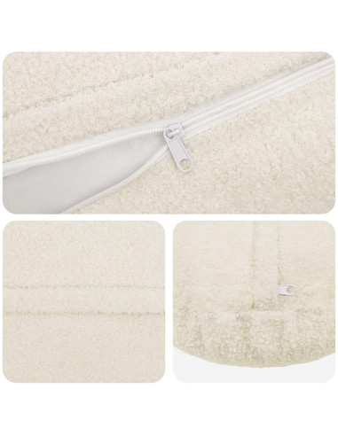 Federa 2 pcs HEERLEN Crema Ø 60 cm Bouclé