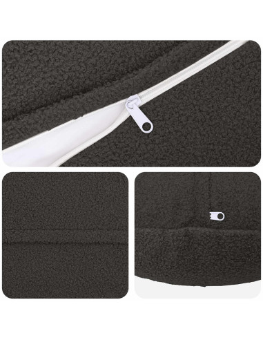 Federa 6 pcs HEERLEN Grigio Scuro Ø 60 cm Bouclé