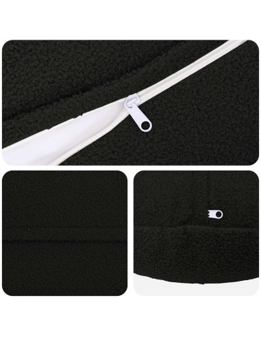 Federa 2 pcs HEERLEN Nero Ø 60 cm Bouclé