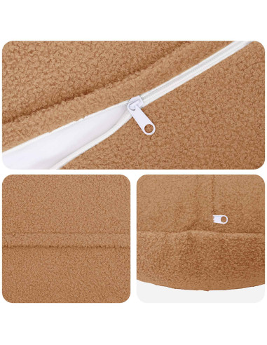 Federa 2 pcs HEERLEN Beige Ø 60 cm Bouclé