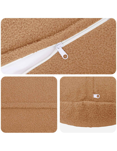 Federa 2 pcs HEERLEN Beige Ø 60 cm Bouclé
