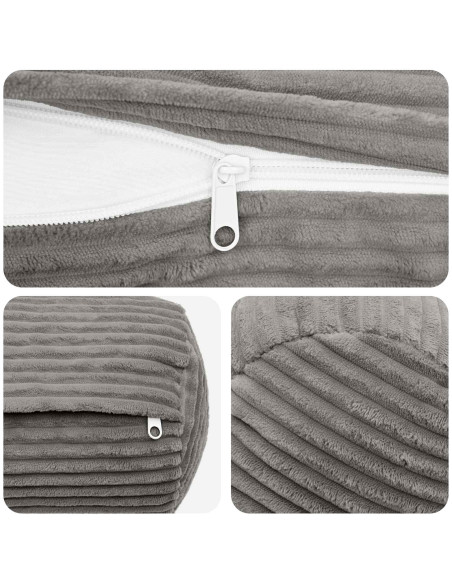 Federa 6 pcs HEERLEN Grigio Chiaro Ø 15 x 40 cm corduroy