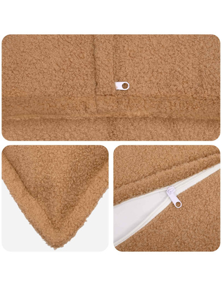 Federa 6 pcs HOUTEN Beige 30 x 30 cm Bouclé