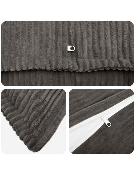 Federa 2 pz HOUTEN Grigio Scuro 35 x 35 cm corduroy