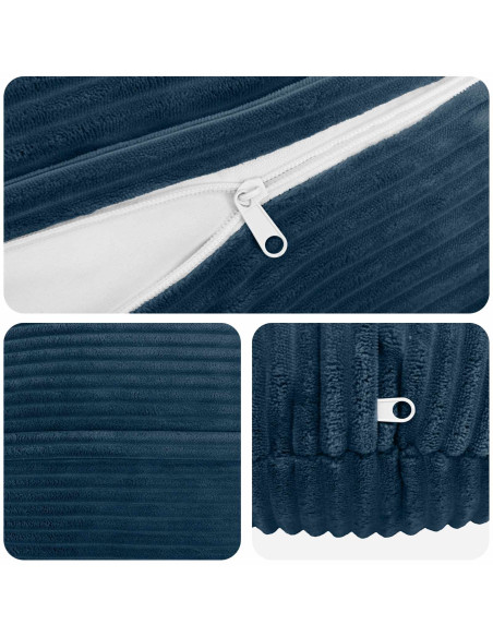 Federa 2 pcs HEERLEN Blu navy Ø 50 cm corduroy