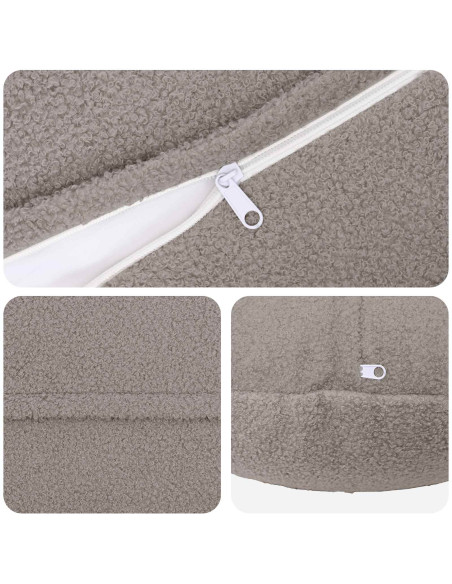 Federa 6 pcs HEERLEN Grigio Chiaro Ø 50 cm Bouclé