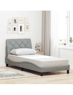 Giroletto senza Materasso Grigio Chiaro 80x200 cm Tessuto