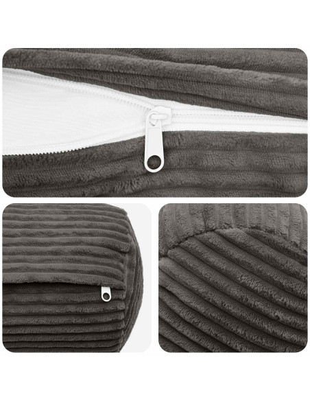 Federa 6 pcs HEERLEN Grigio Scuro Ø 15 x 40 cm corduroy
